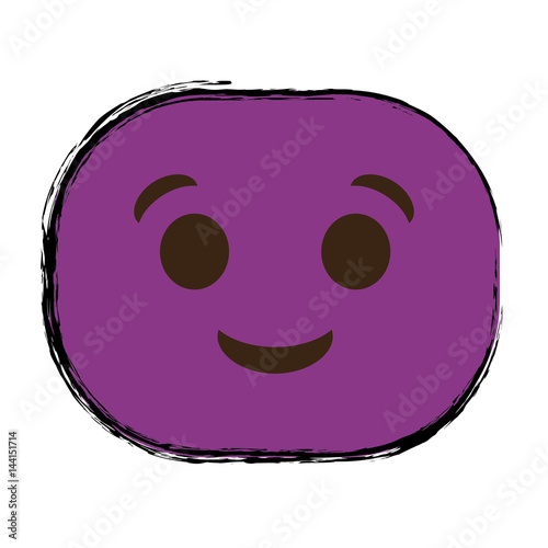 happy cartoon face icon over white background. colorful design. vector illustration