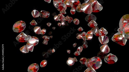 Diamonds Falling Loop Background Full HD