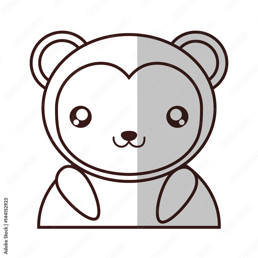 kawaii monkey animal icon over white background. vector illustration kawaii monkey animal icon over white background. vector illustration