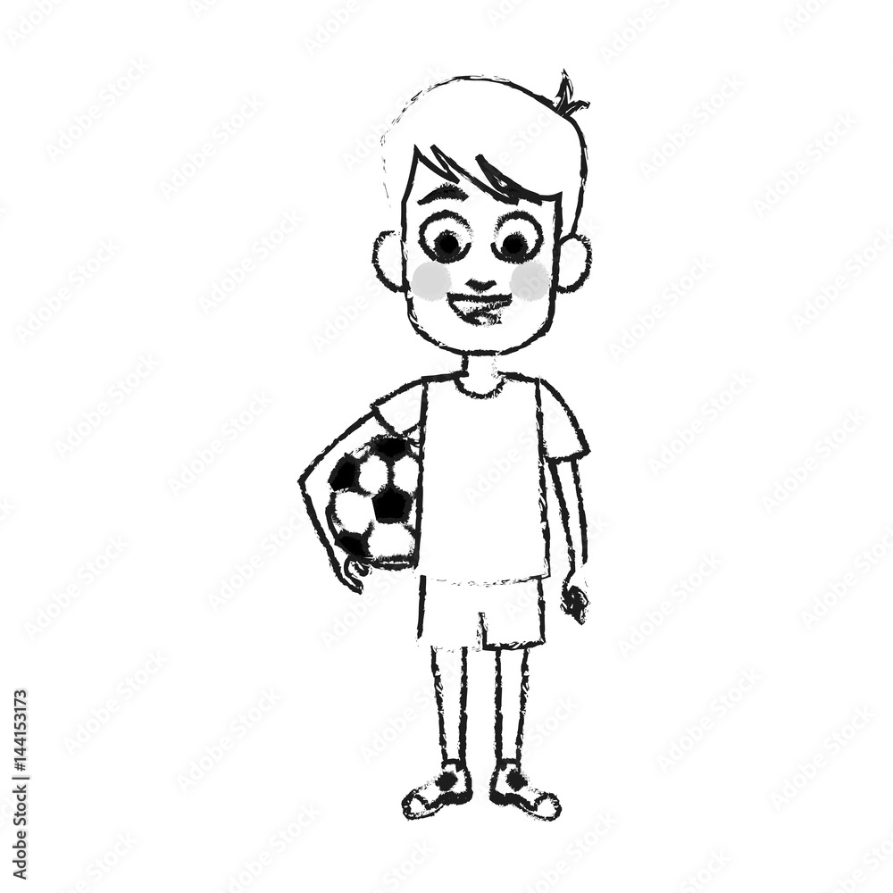 young boy holding soccer ball icon image vector illustration design young boy holding soccer ball icon image vector illustration design