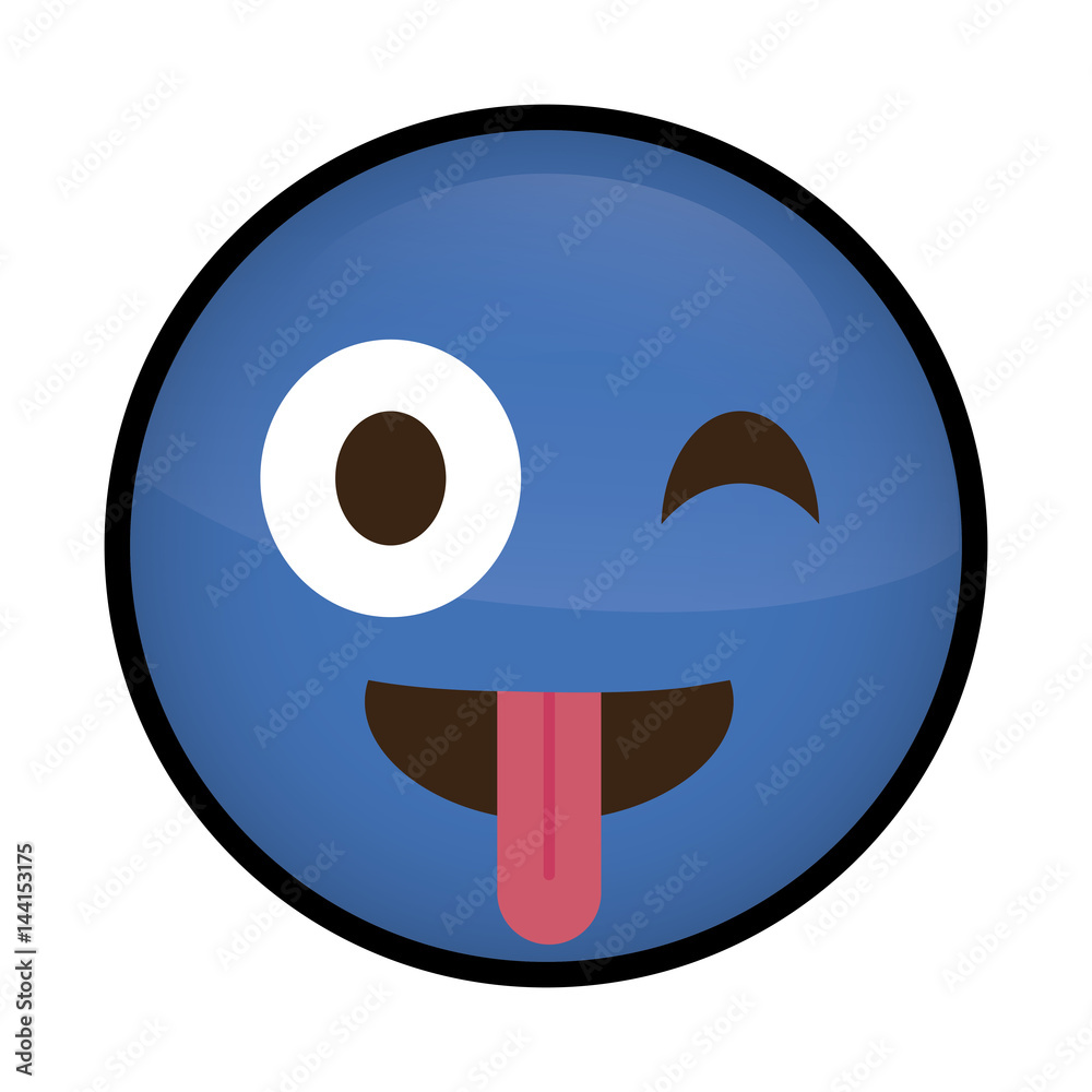 Fototapeta premium happy cartoon face icon over white background. colorful design. vector illustration