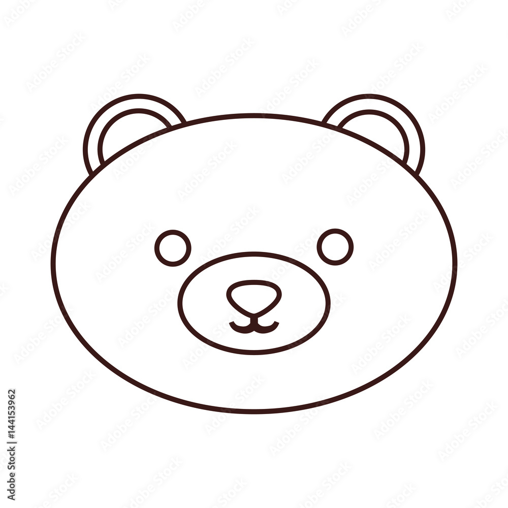 kawaii bear face icon over white background. vector illustration kawaii bear face icon over white background. vector illustration