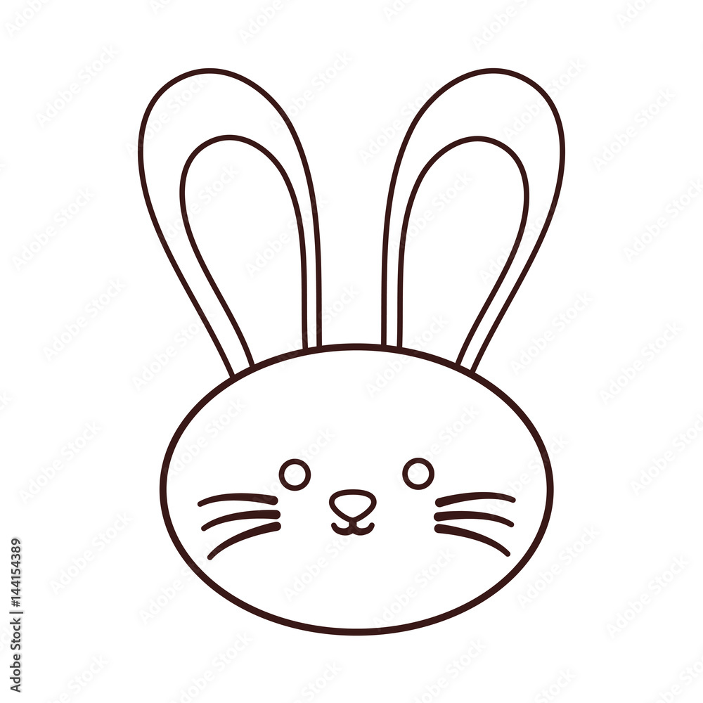 kawaii rabbit face icon over white background. vector illustration kawaii rabbit face icon over white background. vector illustration