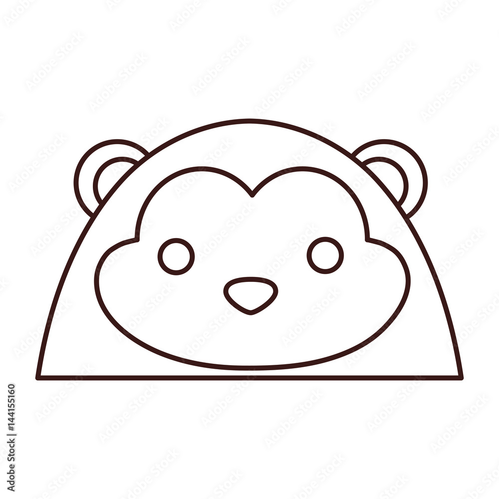 kawaii monkey face icon over white background. vector illustration kawaii monkey face icon over white background. vector illustration