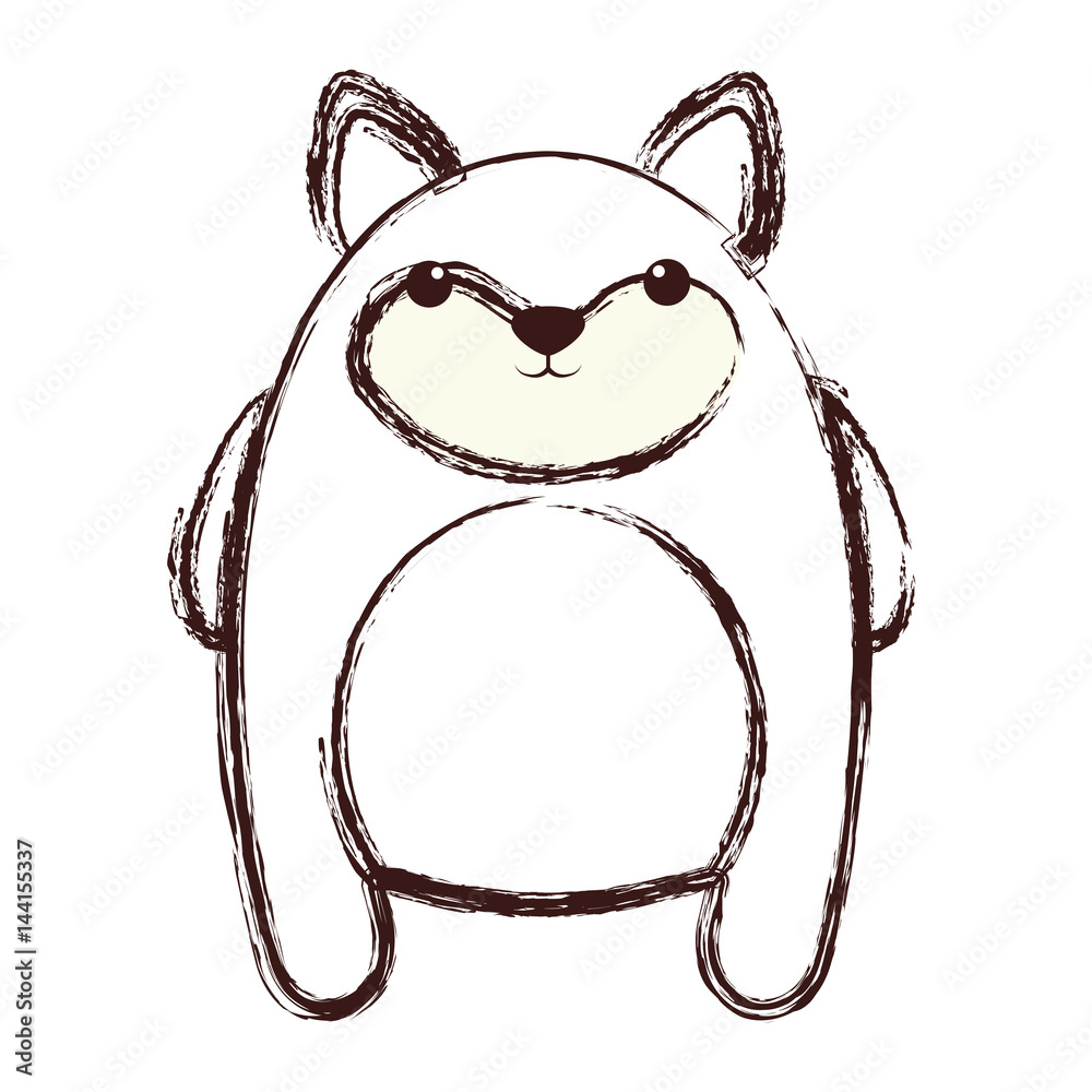 kawaii fox animal icon over white background. vector illustration kawaii fox animal icon over white background. vector illustration