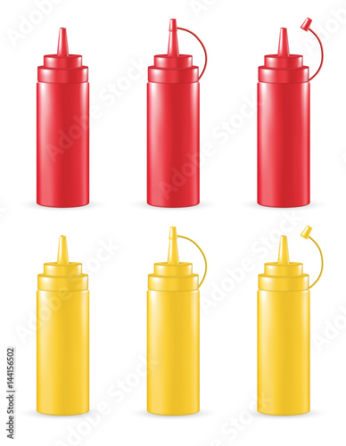 real 3d red and yellow sauce tube