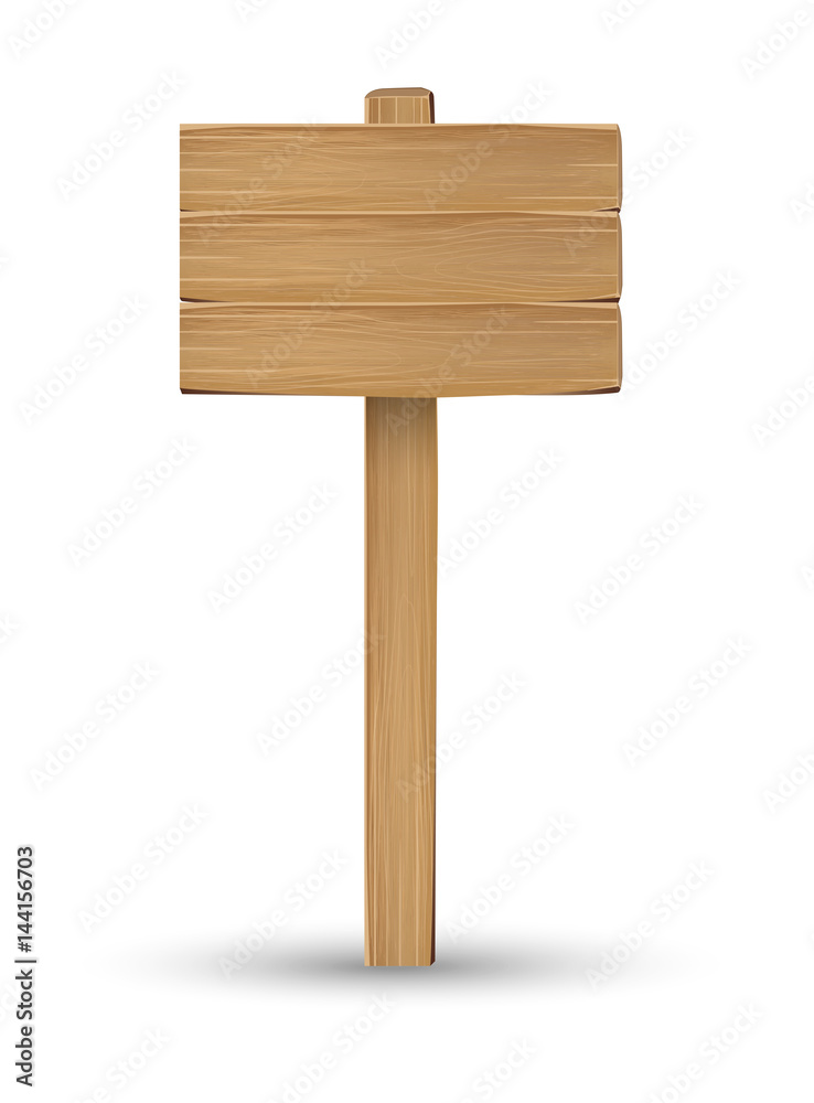 Fototapeta premium real wood board sign on a white background