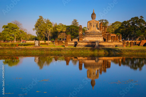 Wat Mahathat Temple in the precinct of Sukhothai Historical Park  a UNESCO world heritage site in Thailand