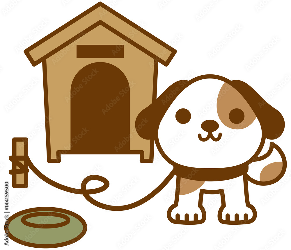 犬のイラスト 犬と犬小屋 Stock ベクター Adobe Stock