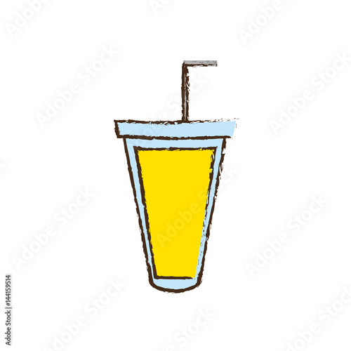 cup plastic juice fresh straw vector illustration eps 10
