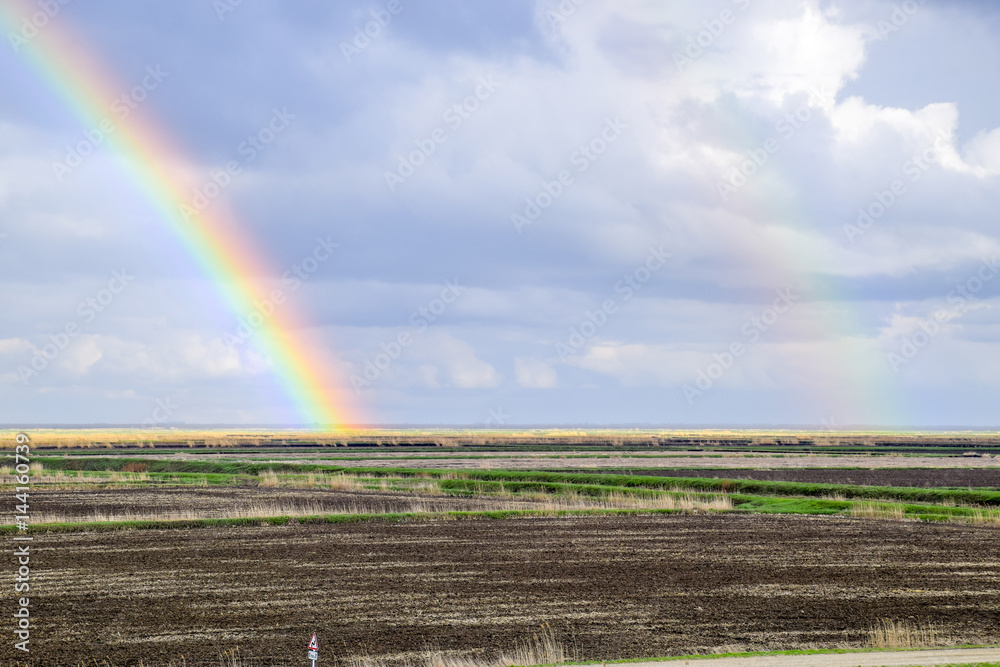 Rainbow, a view of the landscape in the field. Formation of the Rainbow, a view of the landscape in the field. Formation of the