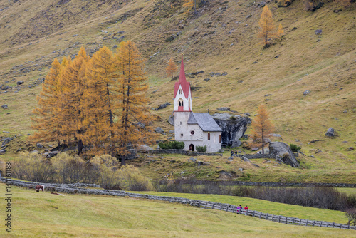 Predoi/Prettau, Aurina Valley, South Tyrol, Italy. The chapel of the Holy Spirit photo