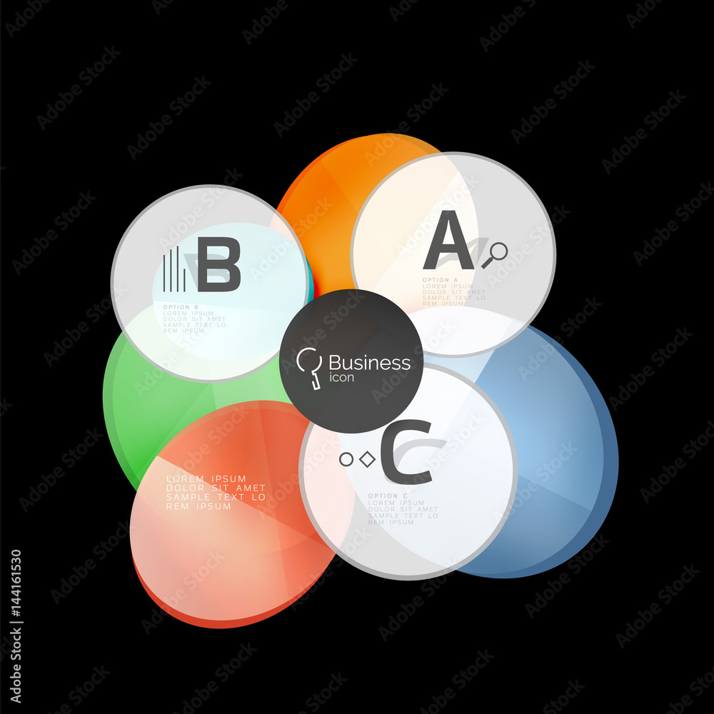 Vector glossy glass circles speech bubble on black Vector glossy glass circles speech bubble on black