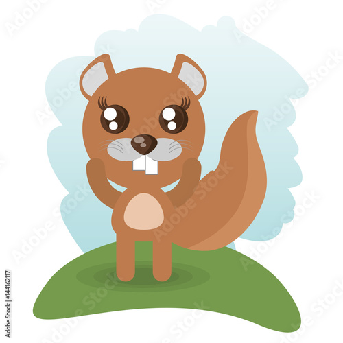 cute beaver animal wildlife vector illustration eps 10