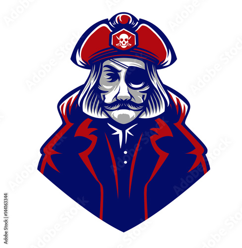 pirate halfbody mascot logo