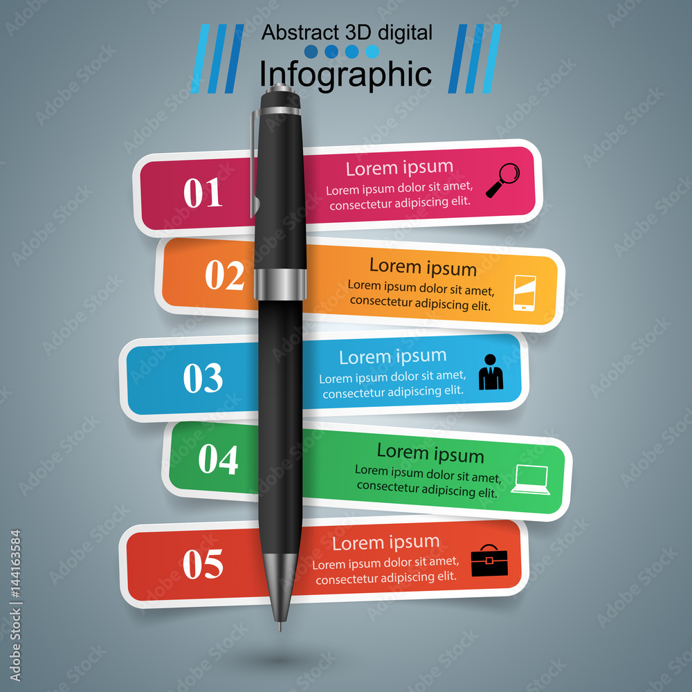 Business Infographics. Pen icon. Business Infographics. Pen icon.