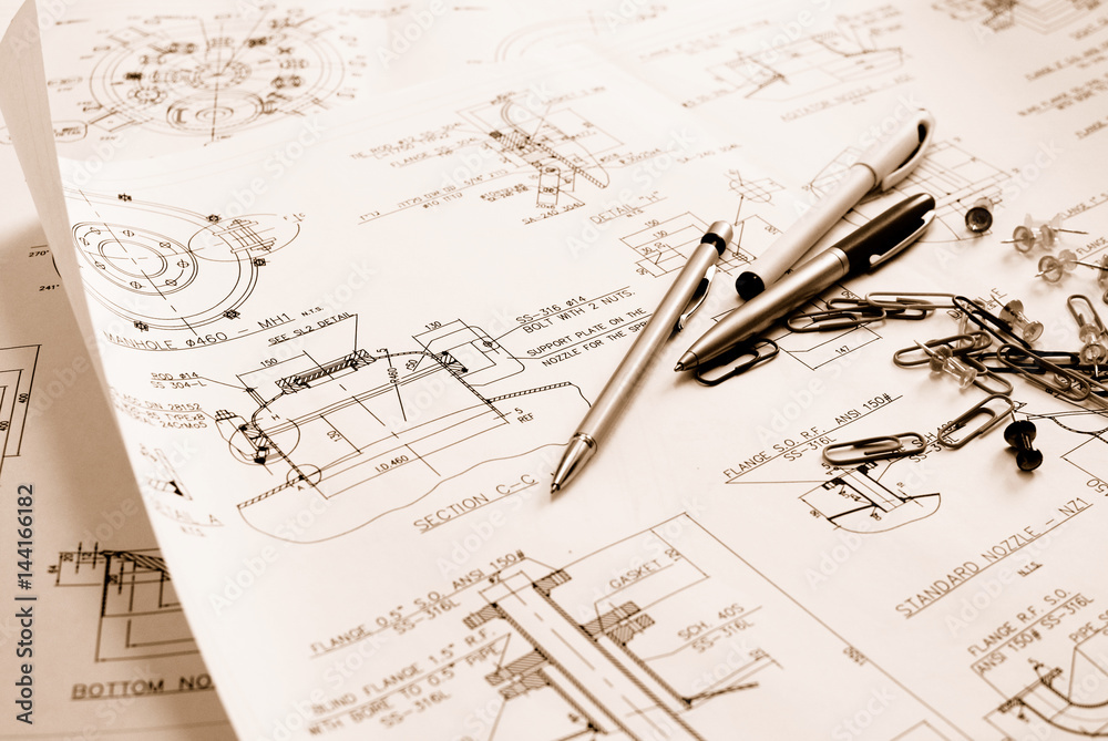 Fototapeta premium Technical drawing