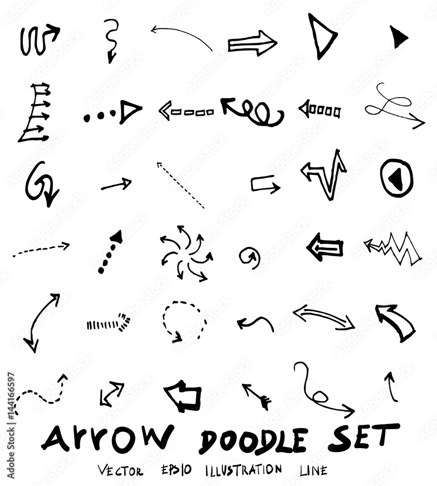 Vector hand drawn arrows set eps10 Vector hand drawn arrows set eps10