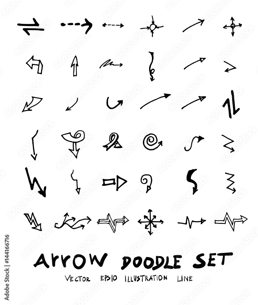 Vector hand drawn arrows set eps10 Vector hand drawn arrows set eps10