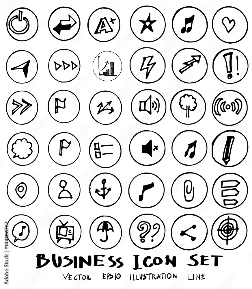 Business doodles sketch vector ink eps10 Business doodles sketch vector ink eps10