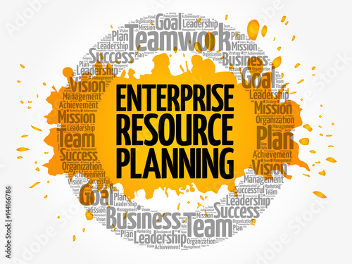 Enterprise Resource Planning circle word cloud, business concept