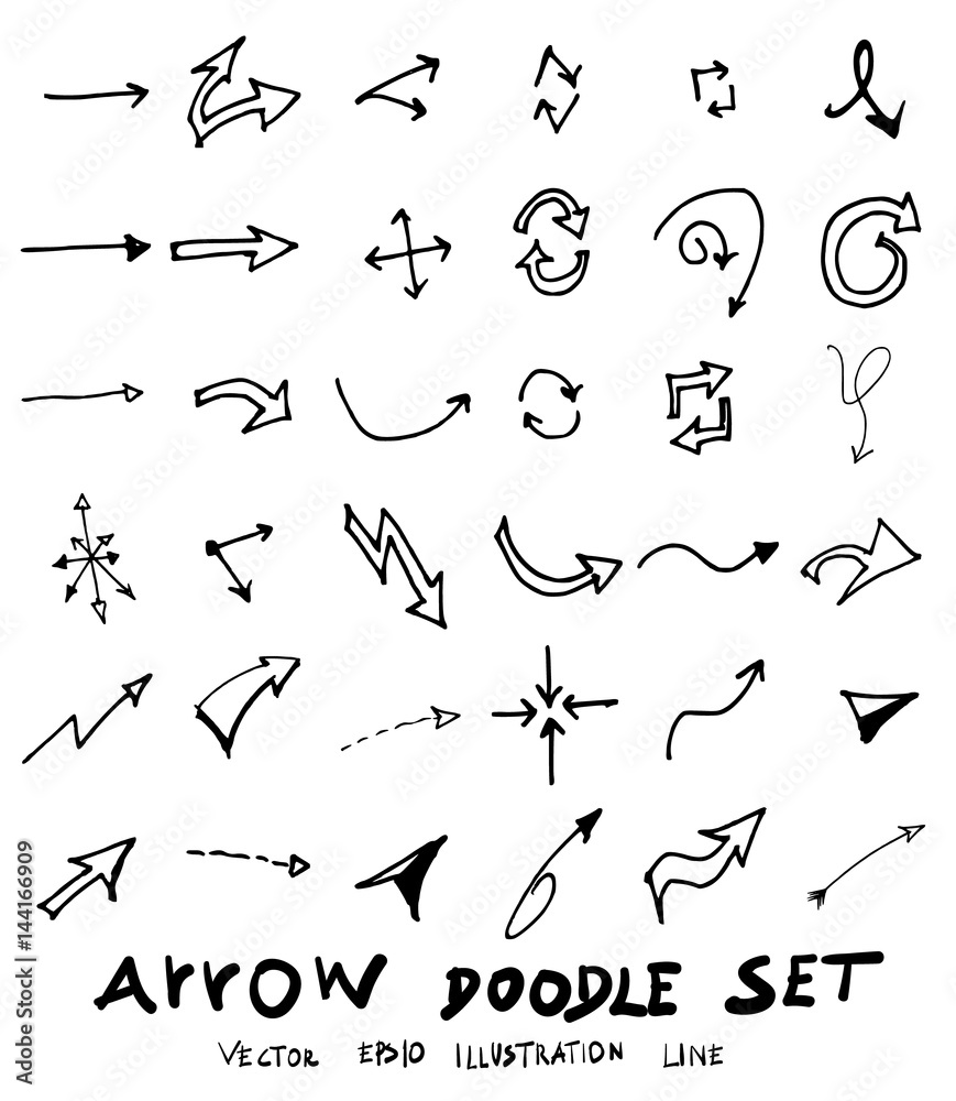 Vector hand drawn arrows set eps10 Vector hand drawn arrows set eps10