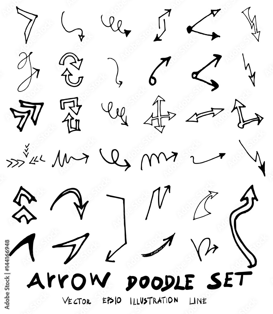 Vector hand drawn arrows set eps10