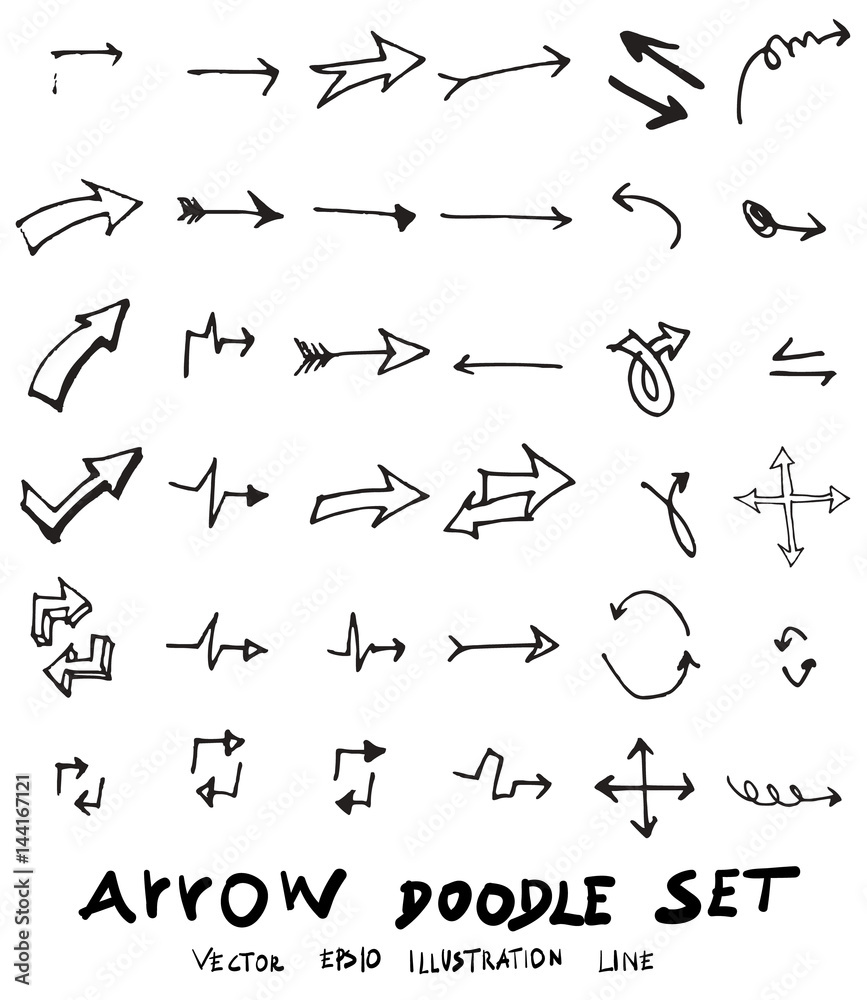 Vector hand drawn arrows set eps10