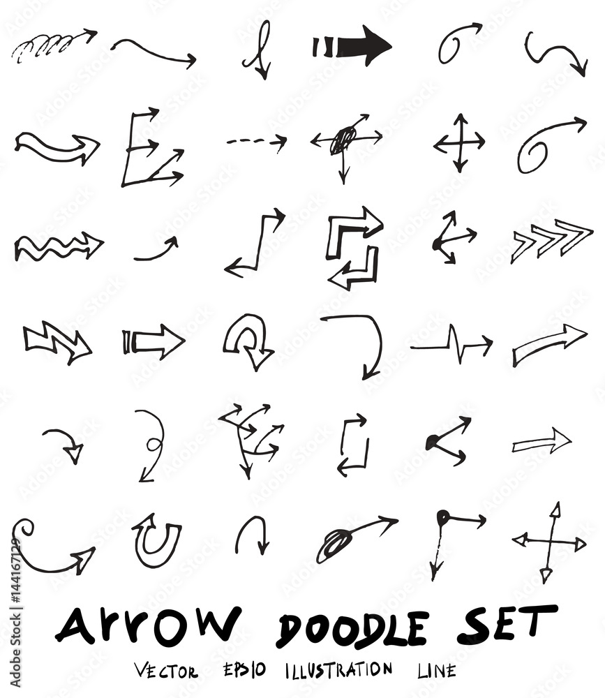 Vector hand drawn arrows set eps10