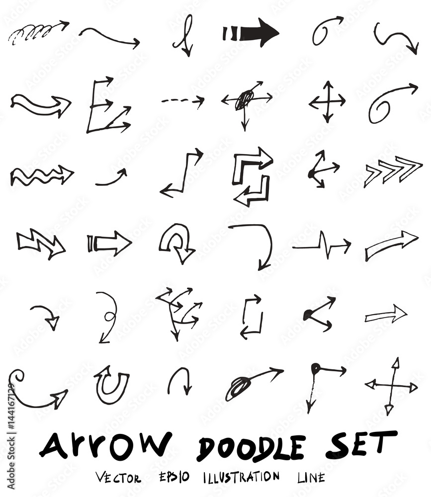 Vector hand drawn arrows set eps10 Vector hand drawn arrows set eps10