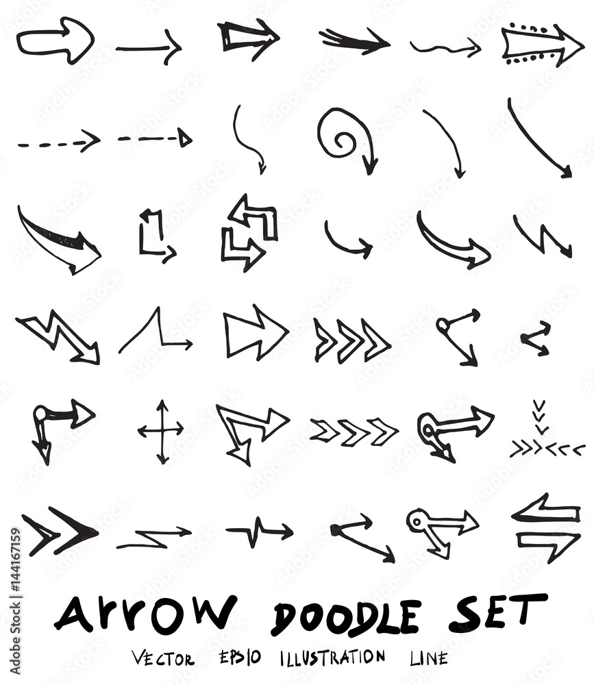 Vector hand drawn arrows set eps10 Vector hand drawn arrows set eps10