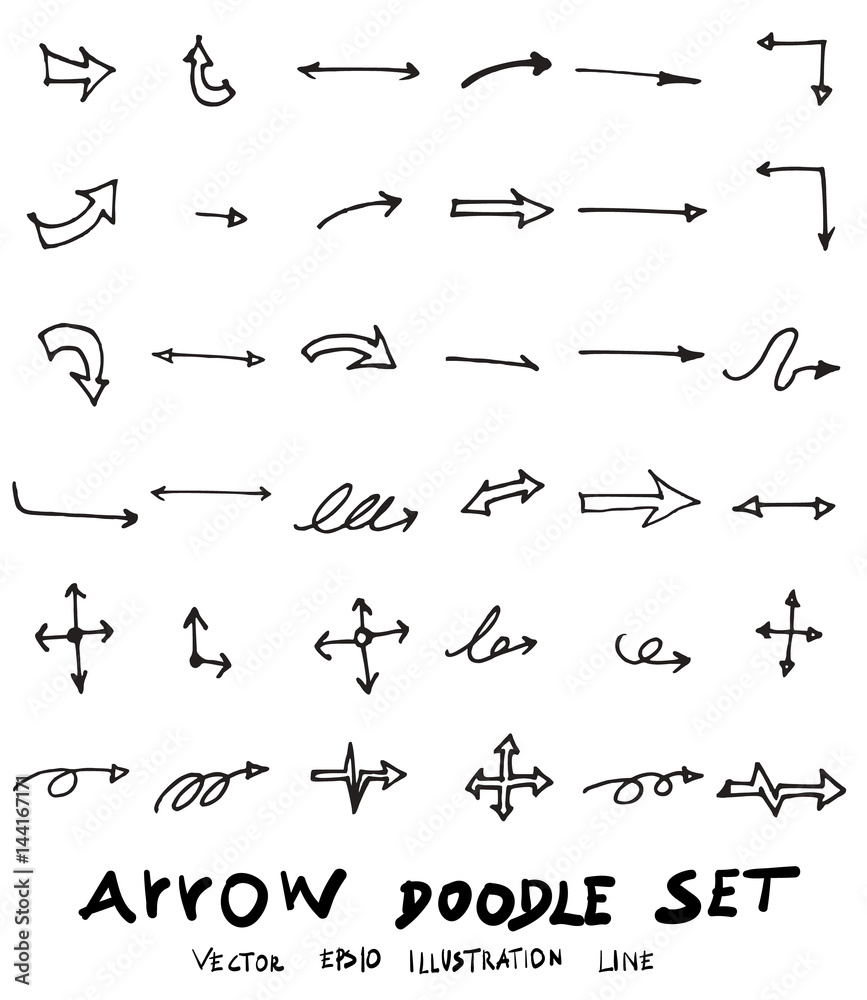 Vector hand drawn arrows set eps10 Vector hand drawn arrows set eps10