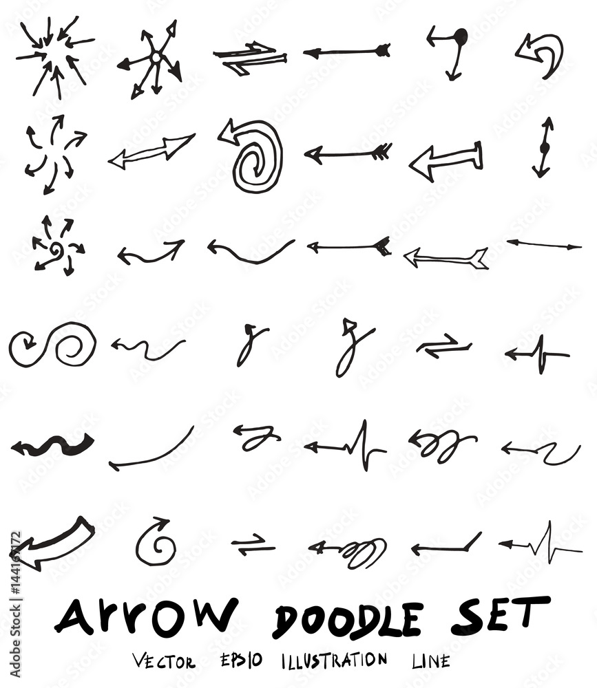 Vector hand drawn arrows set eps10 Vector hand drawn arrows set eps10