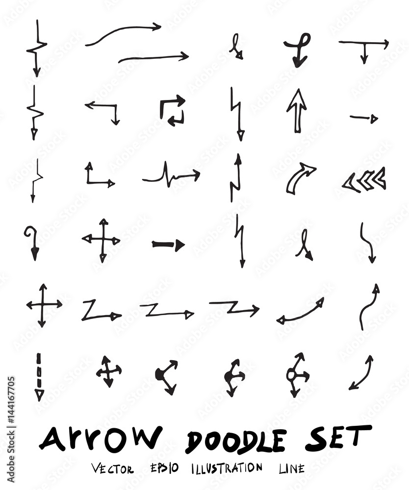 Vector hand drawn arrows set eps10 Vector hand drawn arrows set eps10