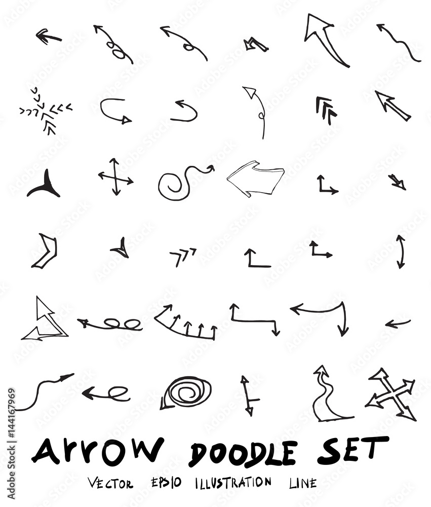 Vector hand drawn arrows set eps10 Vector hand drawn arrows set eps10