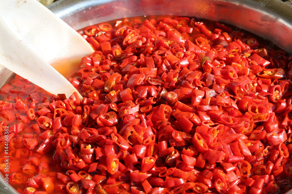 red peppers typical of the Mediterranean countries with a white red peppers typical of the Mediterranean countries with a white