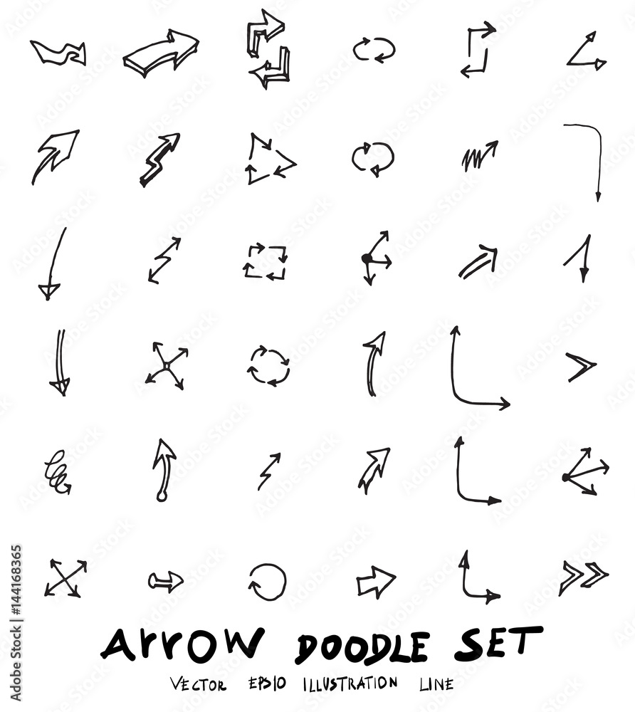 Vector hand drawn arrows set eps10 Vector hand drawn arrows set eps10