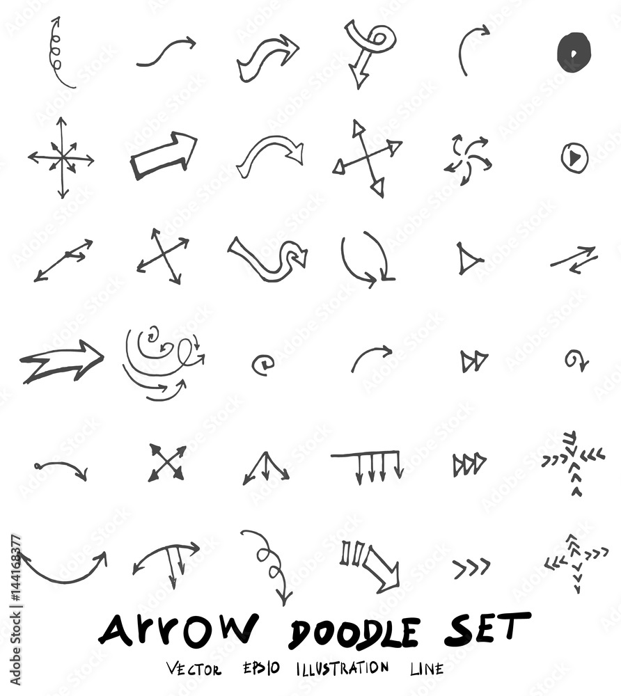 Vector hand drawn arrows set eps10 Vector hand drawn arrows set eps10