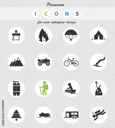 active recreation icon set