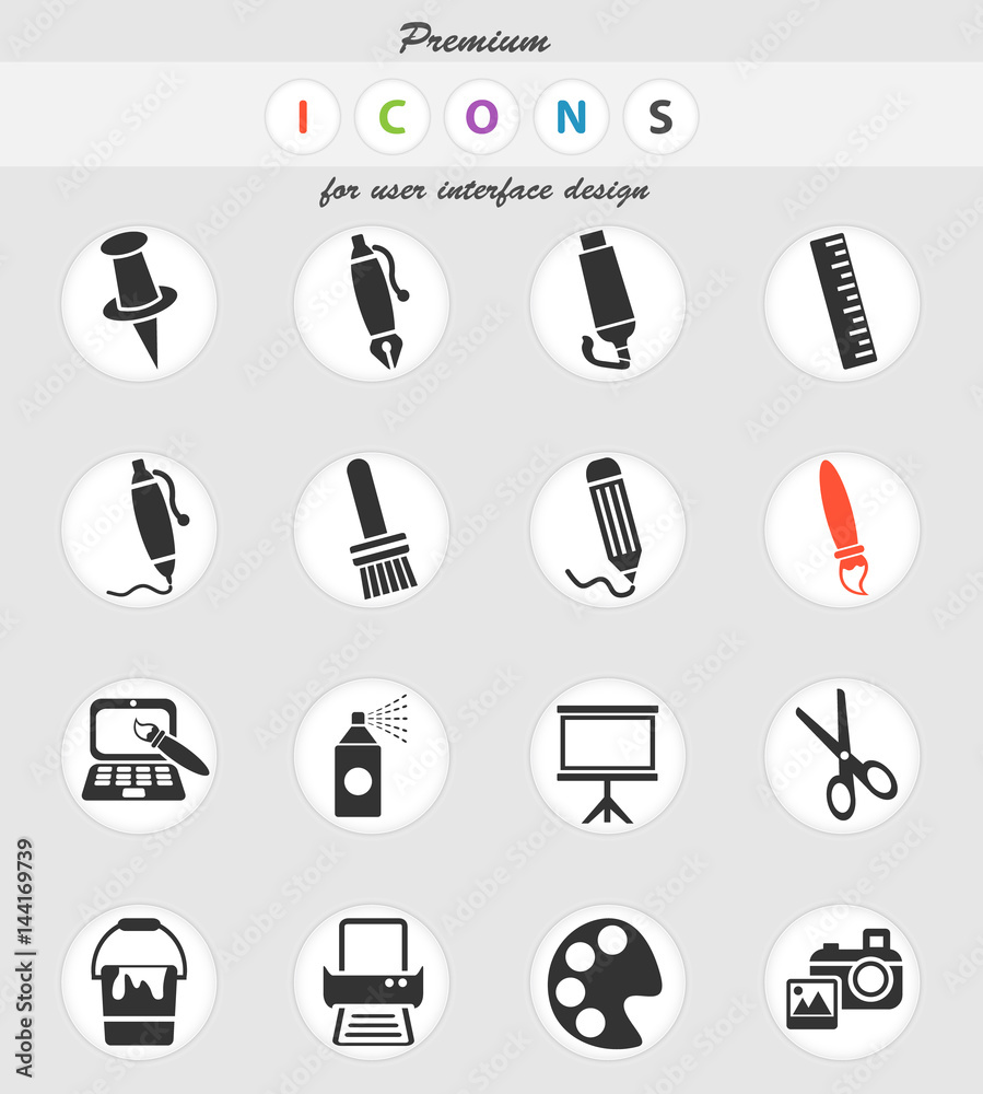 art tools icon set art tools icon set