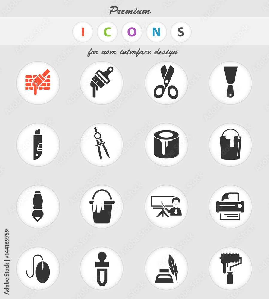 art tools icon set art tools icon set