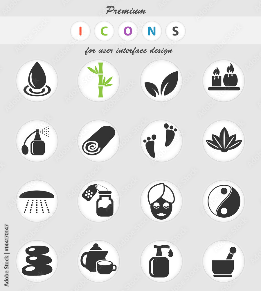 beauty and spa icon set