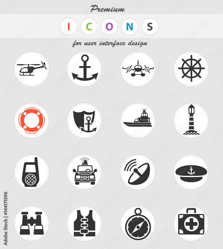 coastguard icon set