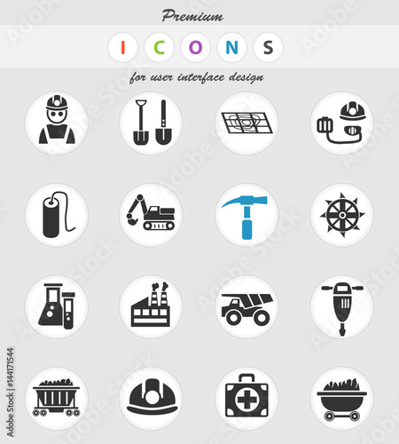 coal industry icon set