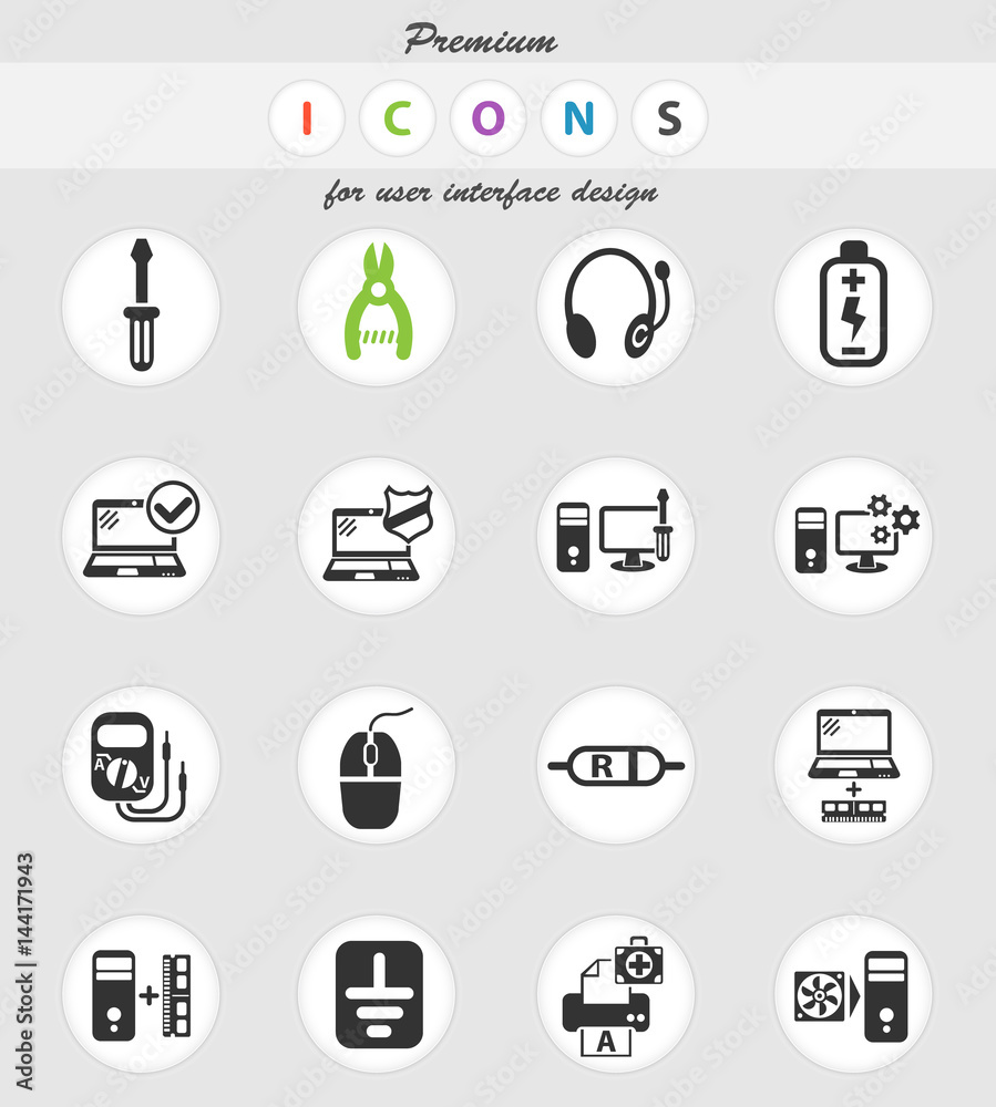 computer repair icon set computer repair icon set