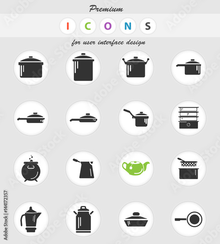 dishes icon set