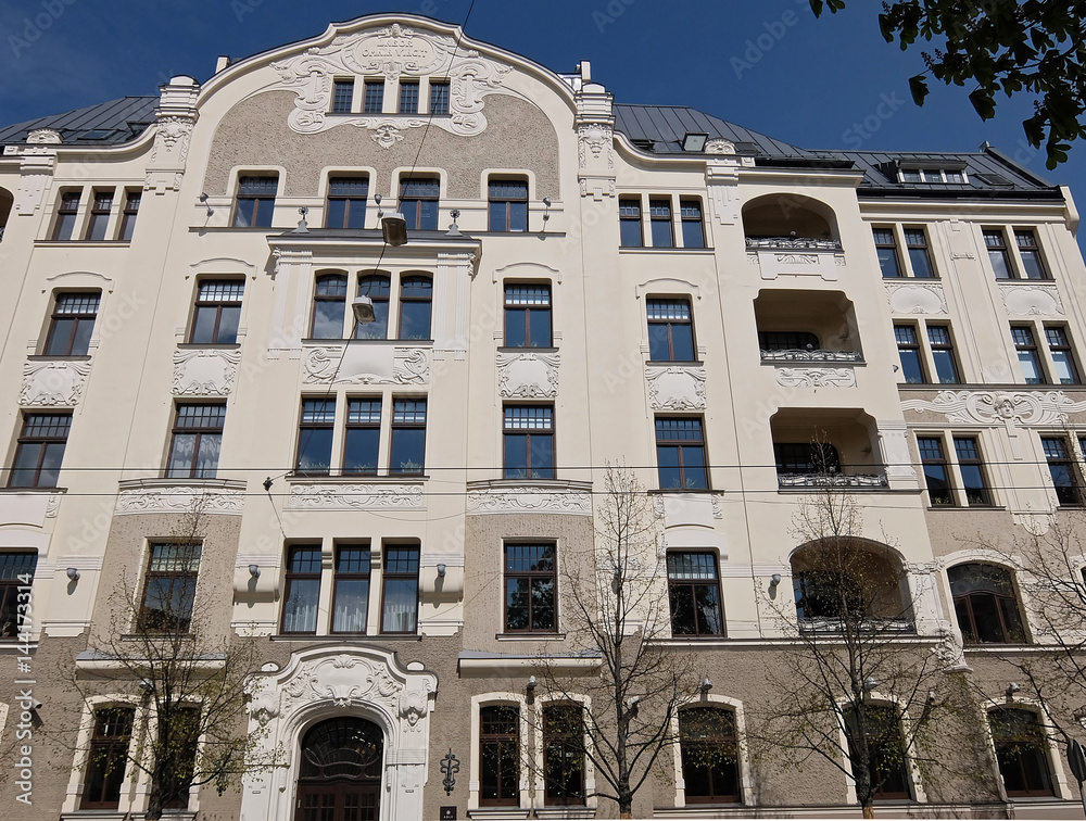 Riga, Elizabetes Street 22, Art Nouveau, National Romanticism, Elements of the Facade