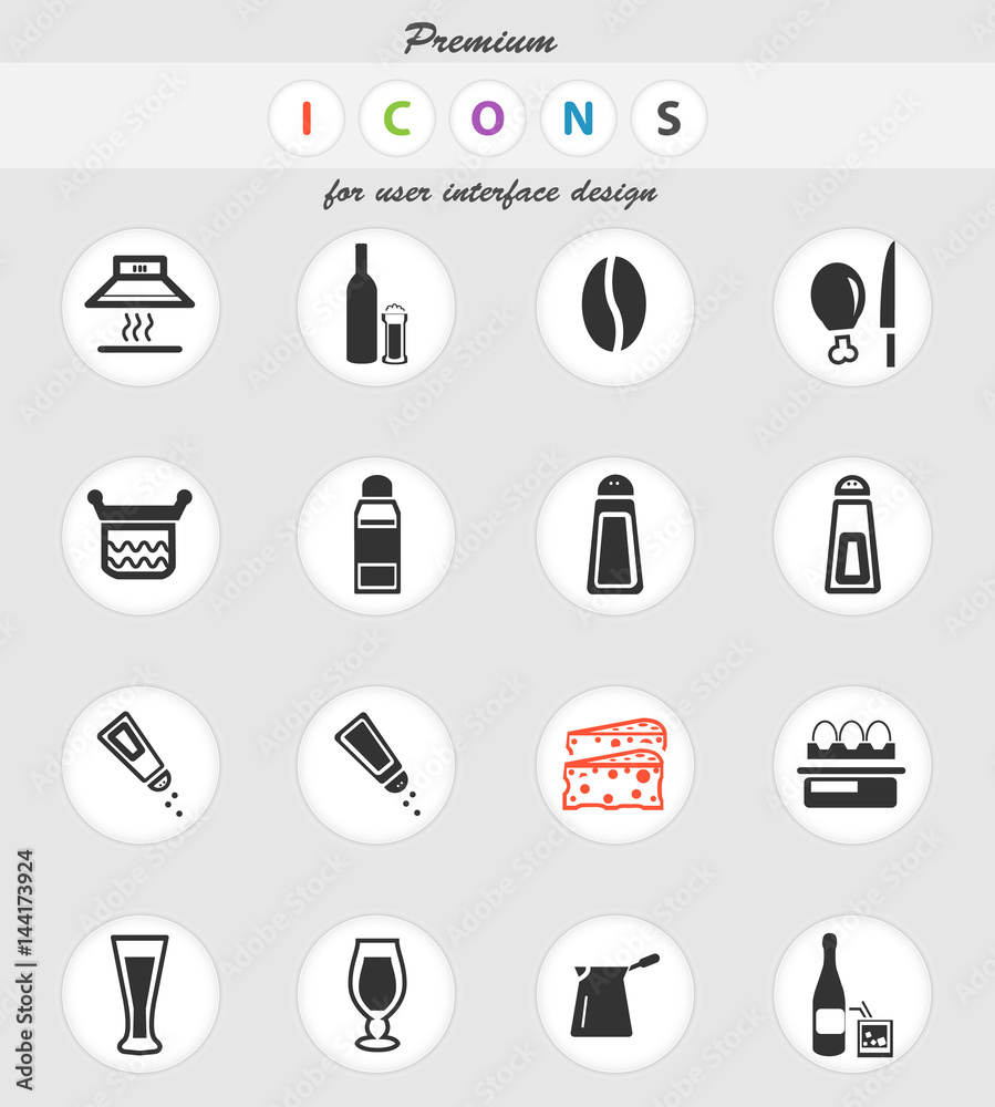 food and kitchen icon set