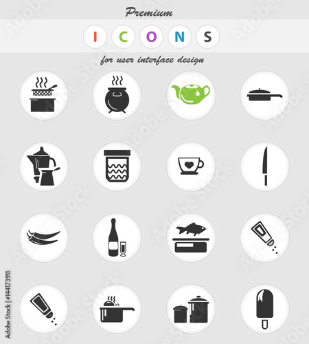 food and kitchen icon set