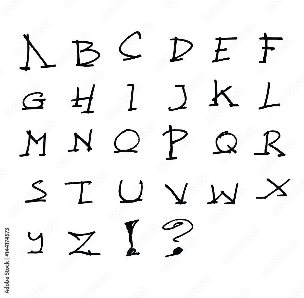 Hand drawn alphabet letters Vector eps10 Hand drawn alphabet letters Vector eps10